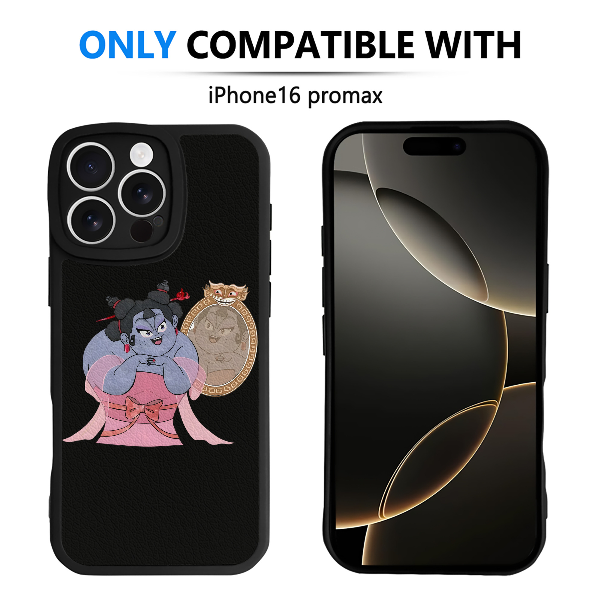 （画像用） Ne Zha 2 ナタ 魔童の大暴れ 【iPhone 16シリーズ対応】シリコンスマホケース（レザー調） 材質：シリコン